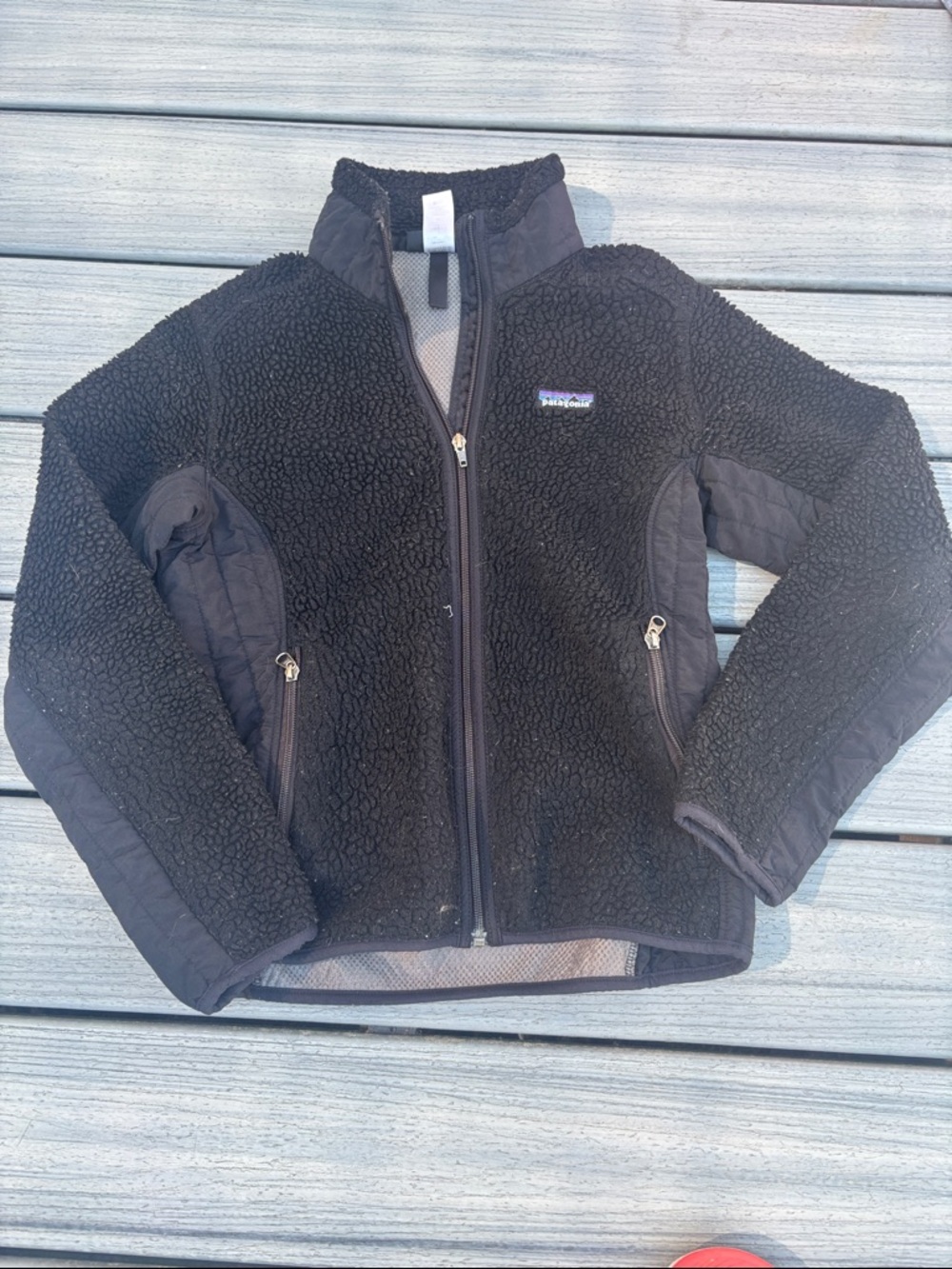 Patagonia Kids Black vintage Sherpa Puffer Jacket large